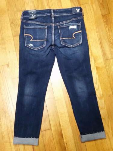 American Eagle Jegging Crop Jeans Long Distressed Super Stretch Denim X NWT Best Clothing Deals